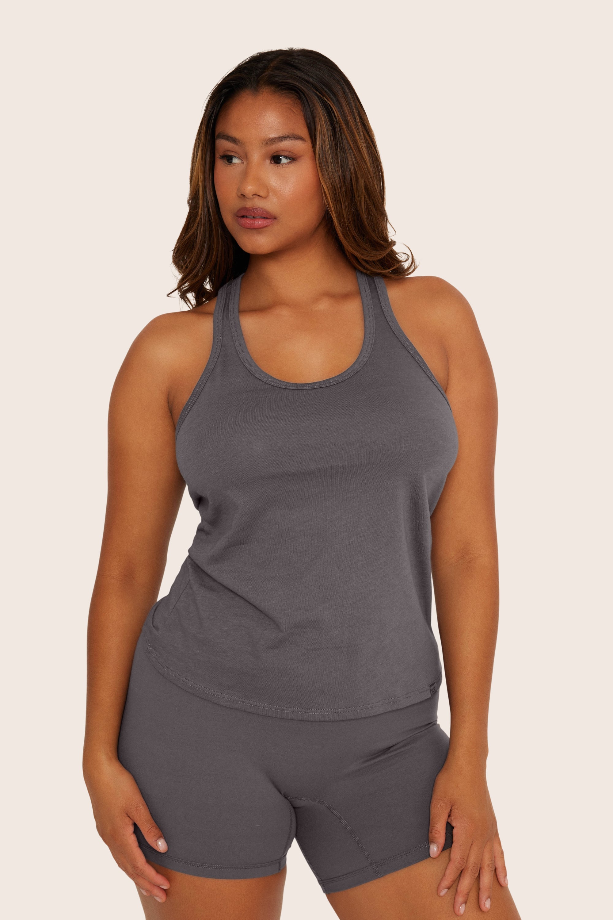 Klassisches Daily Racer Tanktop aus Baumwolle – Graphit