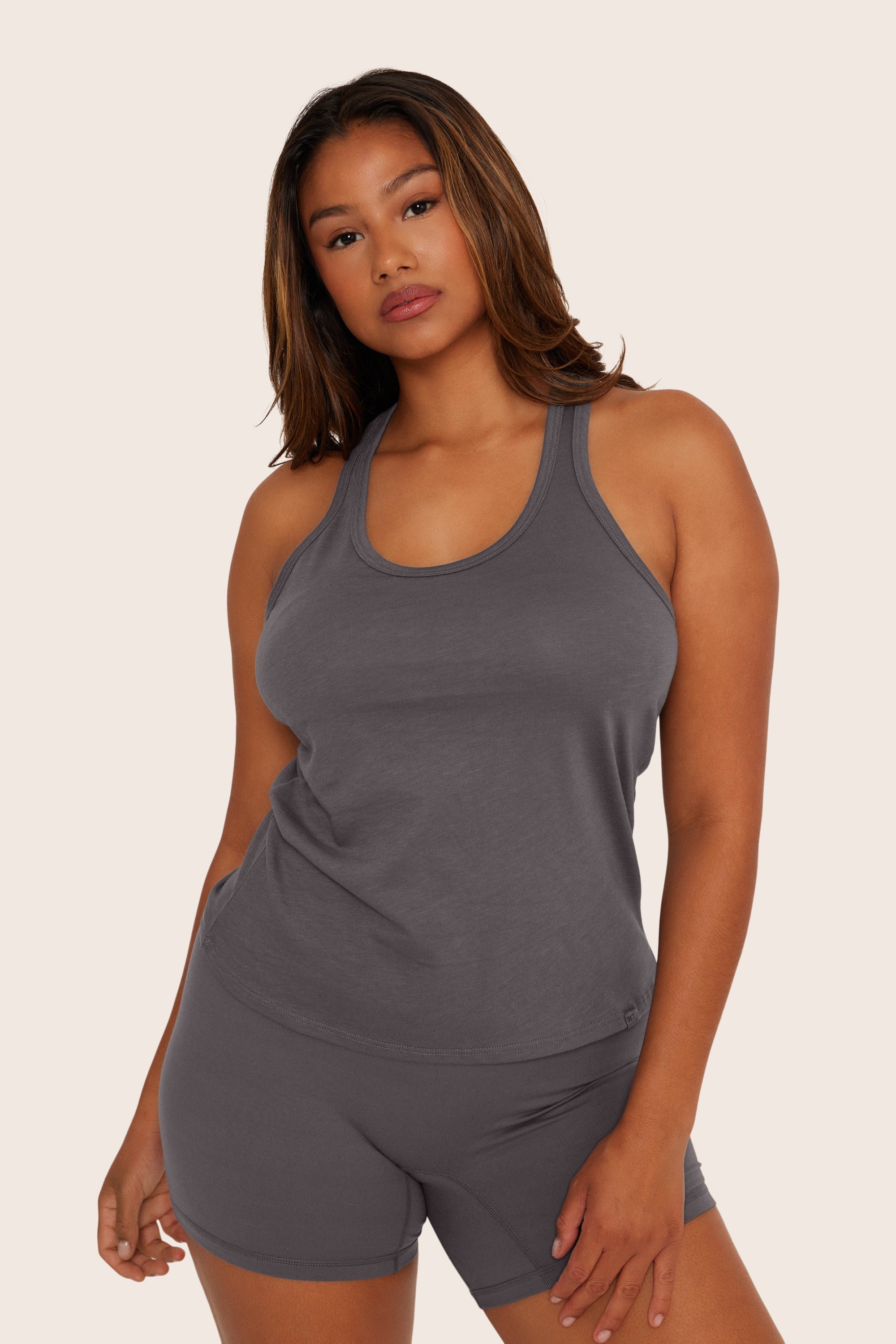 Klassisches Daily Racer Tanktop aus Baumwolle – Graphit