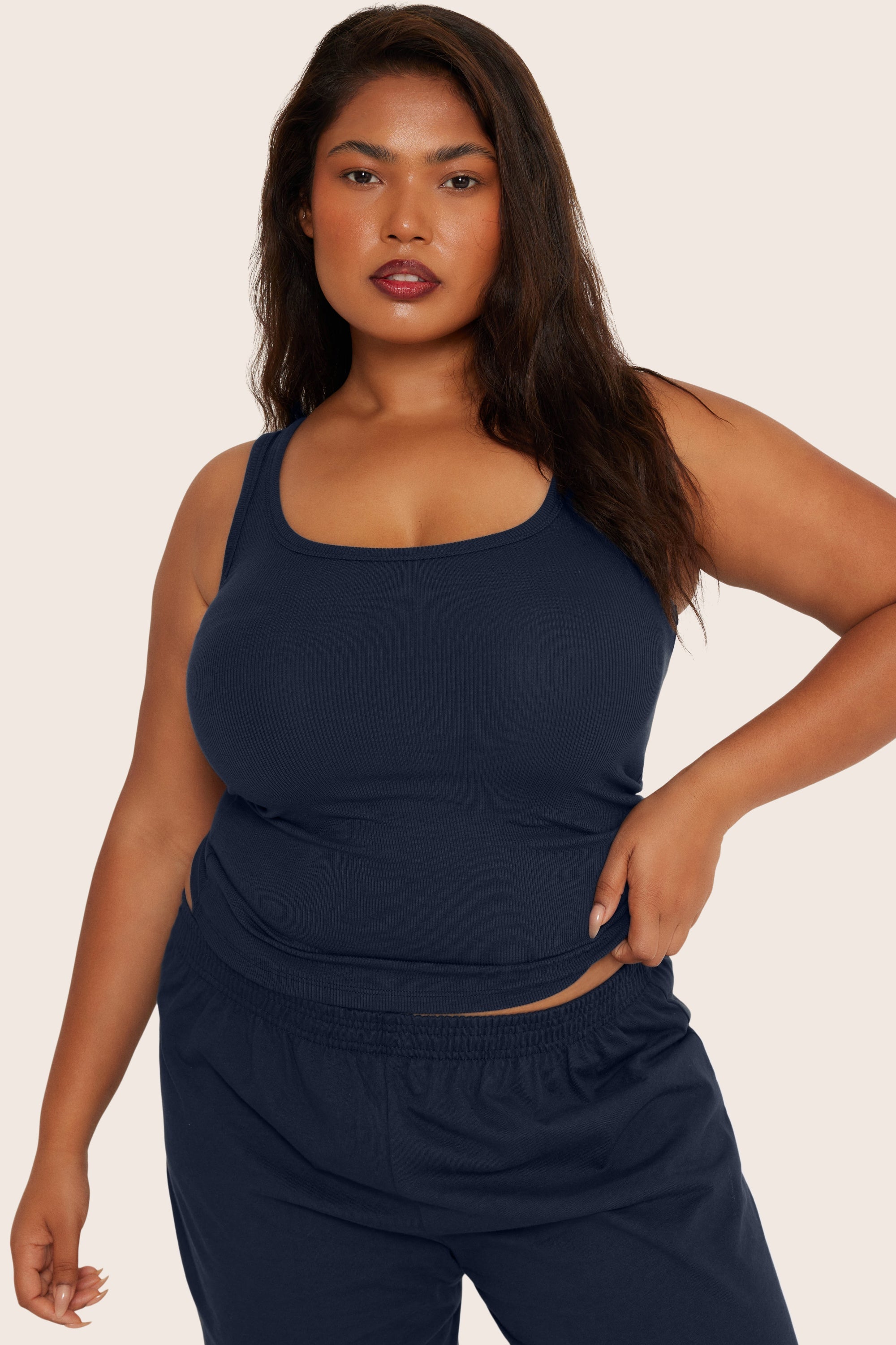 Geripptes Modal-Body-Tanktop – Oxford