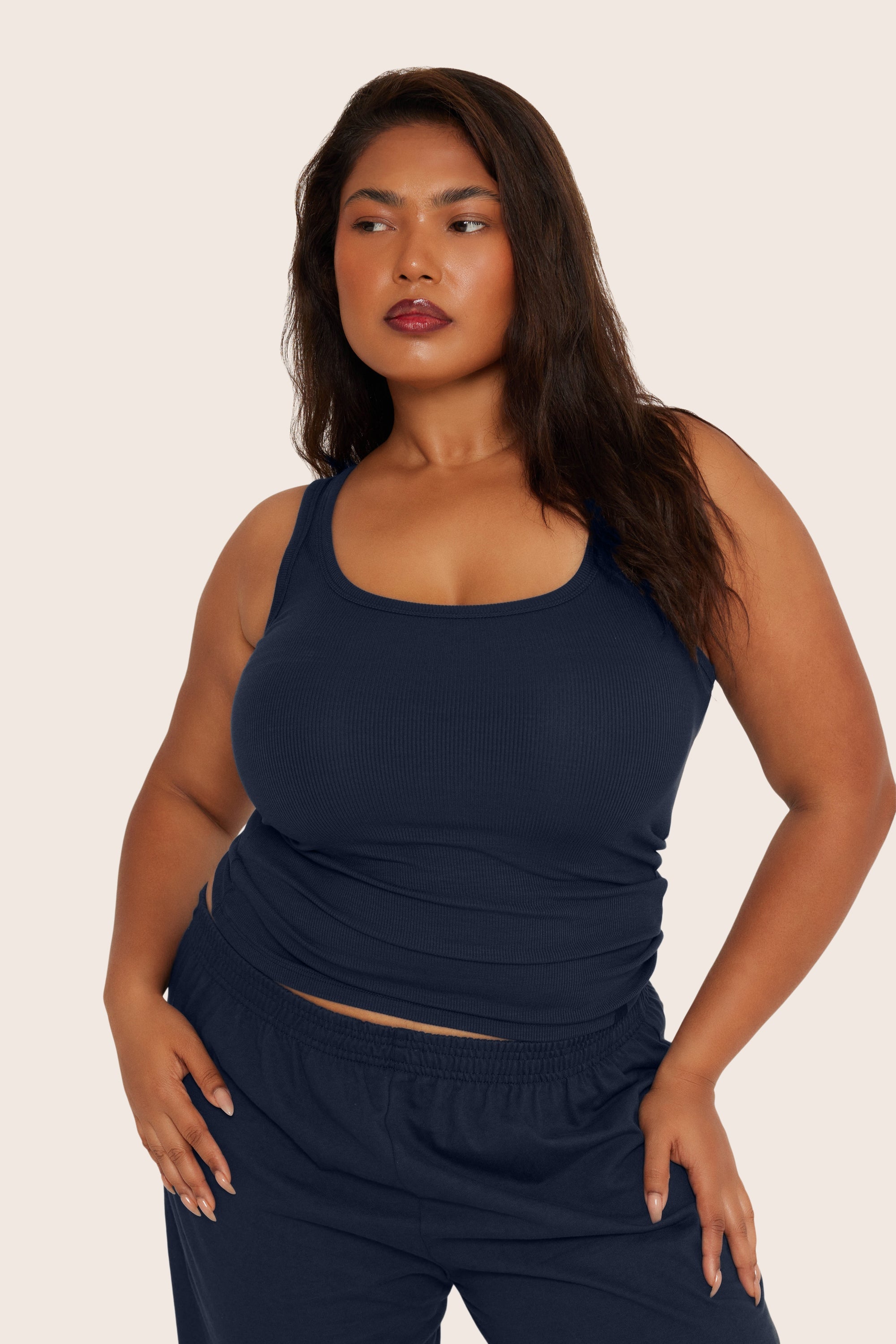 Geripptes Modal-Body-Tanktop – Oxford