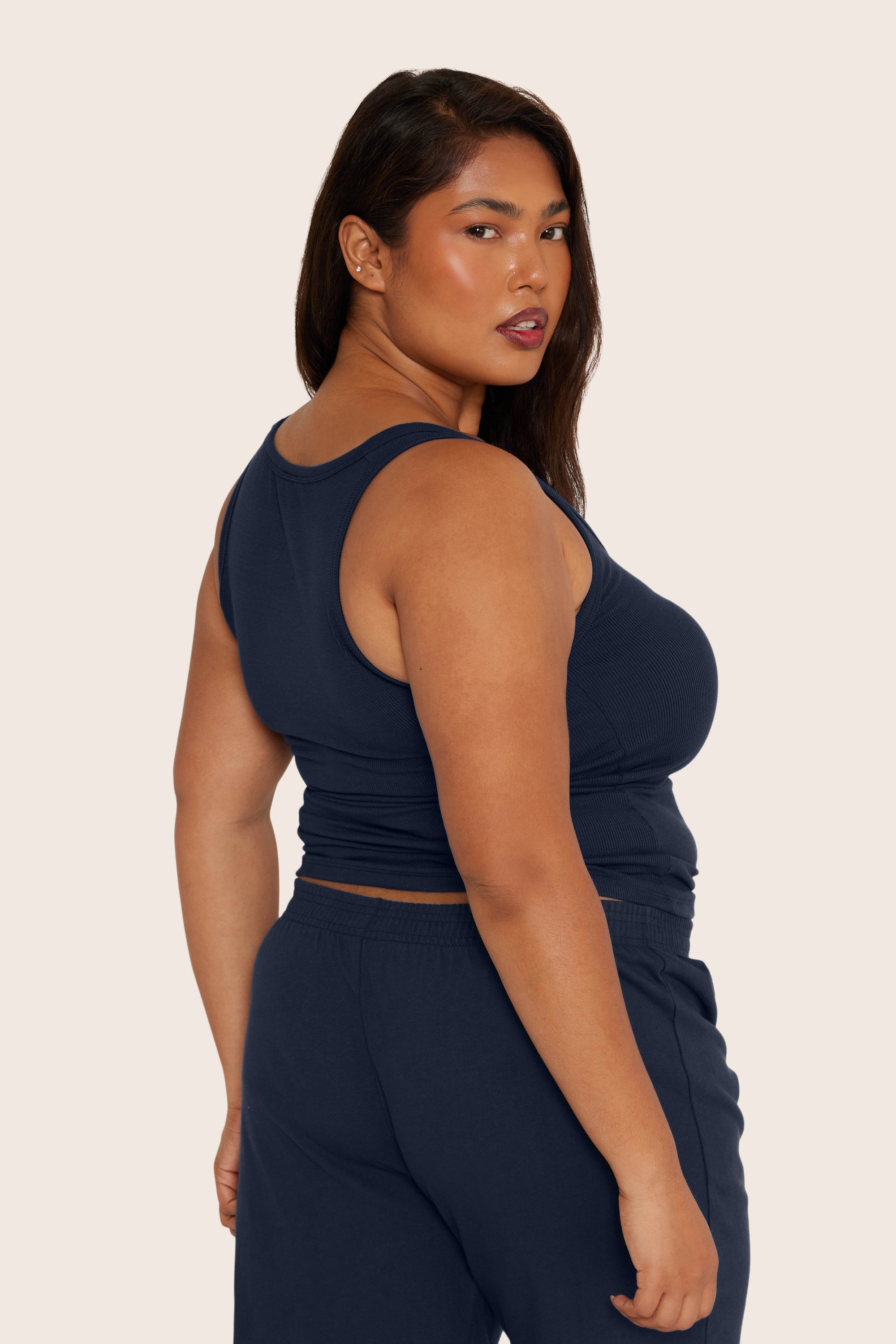 Geripptes Modal-Body-Tanktop – Oxford
